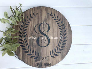 Large Personalized Wooden Serving Tray