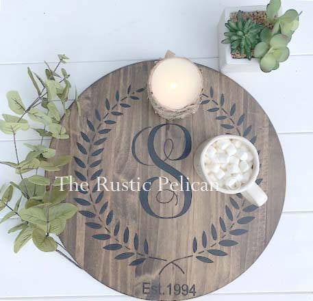 Large Personalized Wooden Serving Tray