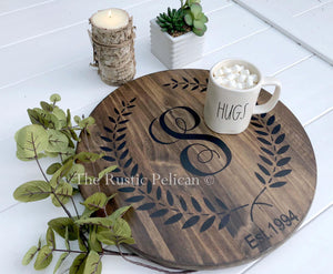 Large Personalized Wooden Serving Tray