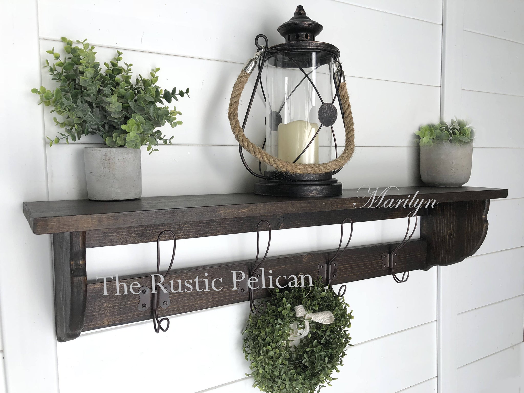 Modern Rustic-Coat Rack-Wood Shelf-EntrywayDecor-Farmhouse Decor