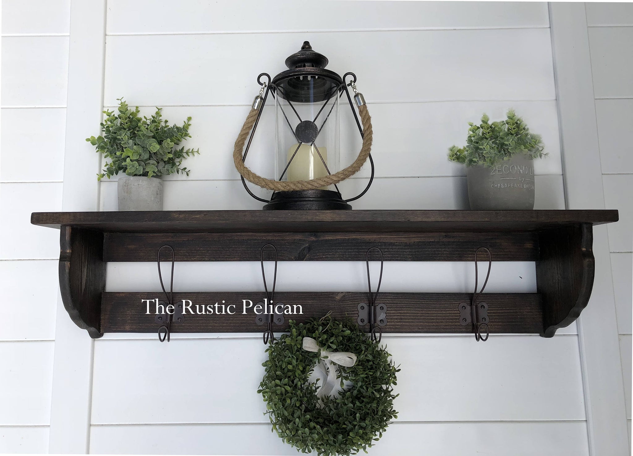 Modern Rustic-Coat Rack-Wood Shelf-EntrywayDecor-Farmhouse Decor