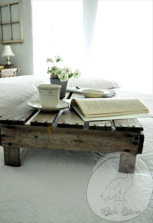  Reclaimed Wood Tray, Rustic, Bed Tray