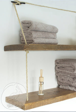 Modern Farmhouse Rustic wood Bath Shelves 