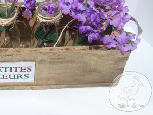 Rustic reclaimed wood centerpiece