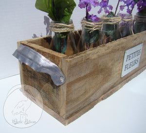 Rustic reclaimed wood centerpiece