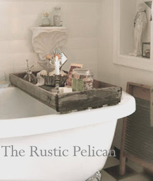 FREE SHIPPING - Modern Rustic Home Decor - Wooden Bath Tray