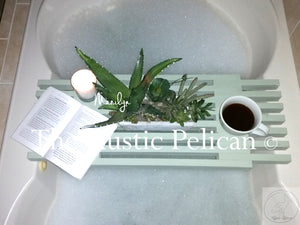 Bath Tray - Shower Caddy Wood Bathtub Tray green