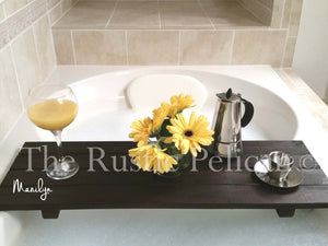 Rustic Bath tray, wood bath caddy