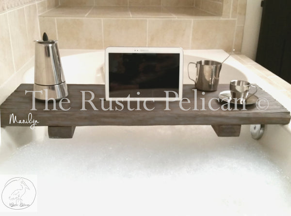 Rustic Bathtub Caddy, Wood Bathtub Tray
