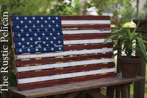Large Wooden American Flag