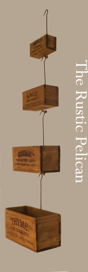 Set of four (4) Rustic Farmhouse Wooden Planter Boxes