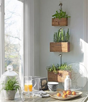 Set of four (4) Rustic Farmhouse Wooden Planter Boxes