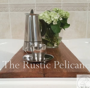 Modern farmhouse rustic wood bath tray