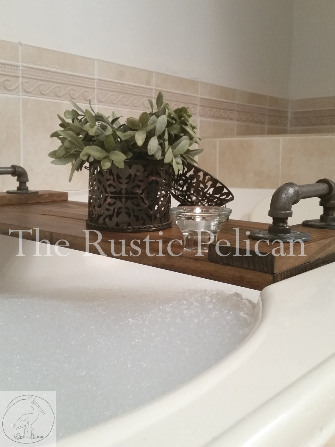 RusticBathtubTrayWoodBathTrayiPadTrayCoffeeTableTrayIndustr