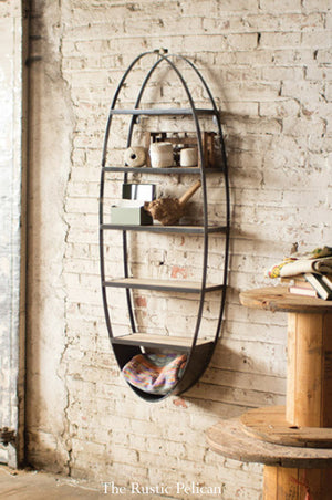 Book case, oval shaped floating shelves, book shelf wood and metal
